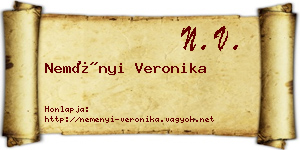 Neményi Veronika névjegykártya